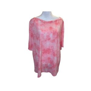 NWT Jones New York Women Light Pink Pastel Blouse Top Size XL